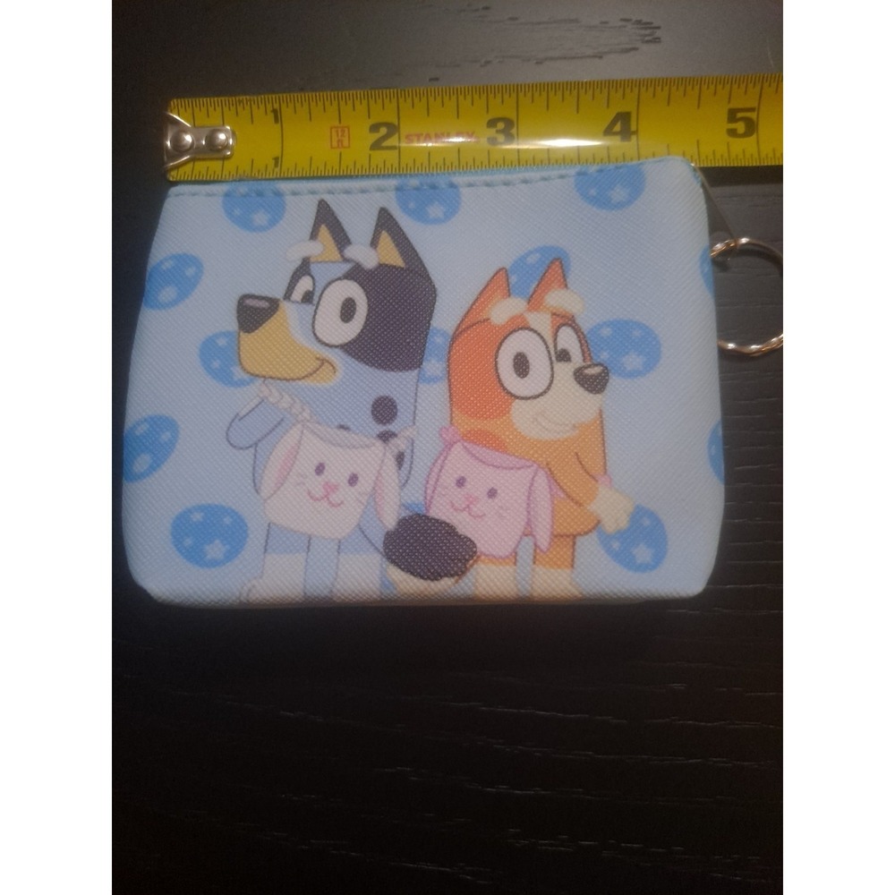 Bluey And Bingo All Over Print ID Cardholder Coin Holder Keychain Wallet‎